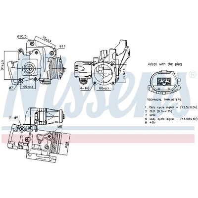 NISSENS 98387 EGR-ventil - EGR-ventil, elektrisk, med sensor, utan bypass, utan kabel, elektronik NISSENS 98387 EGR-ventil - EGR-ventil, elektrisk, med sensor, utan bypass, utan kabel, elektronik