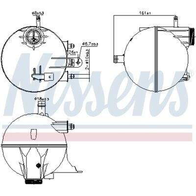 NISSENS Model 996295 Expansion Tank for Coolant NISSENS Model 996295 Expansion Tank for Coolant