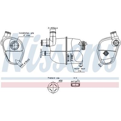 NISSENS 996302 Expansietank - Inclusief koelvloeistofpeil sensor NISSENS 996302 Expansietank - Inclusief koelvloeistofpeil sensor