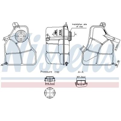 NISSENS 996308 - Reservatório de expansão para Ford Fiesta, Fusion NISSENS 996308 - Reservatório de expansão para Ford Fiesta, Fusion