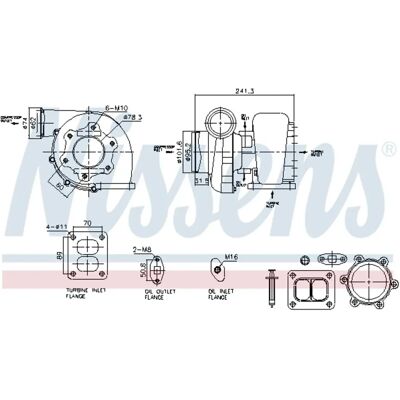 NISSENS 93597 Turbo - Turbocompresseur refroidi à l'huile - MAN NISSENS 93597 Turbo - Turbocompresseur refroidi à l'huile - MAN