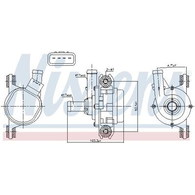 NISSENS 831385 - Pompa dell'acqua - Plastica Elettrica NISSENS 831385 - Pompa dell'acqua - Plastica Elettrica