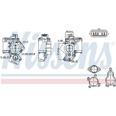 EGR-venttiili NISSENS 98463 - Sähköinen sensorilla, Ei jäähdytintä - Renault, Nissan EGR-venttiili NISSENS 98463 - Sähköinen sensorilla, Ei jäähdytintä - Renault, Nissan