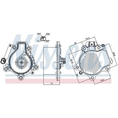 NISSENS 832147 Elektrisk aluminiums vandpumpe - Vandpumpe NISSENS 832147 Elektrisk aluminiums vandpumpe - Vandpumpe
