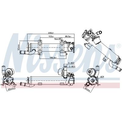 NISSENS 989277 Refroidisseur EGR - avec dérivation à vide NISSENS 989277 Refroidisseur EGR - avec dérivation à vide