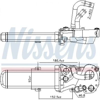 NISSENS 989412 Chladič recirkulace výfukových plynů - Součást vozidla NISSENS 989412 Chladič recirkulace výfukových plynů - Součást vozidla