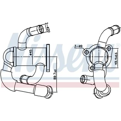 NISSENS 989433 Raffreddatore EGR - Senza Bypass di Depressione NISSENS 989433 Raffreddatore EGR - Senza Bypass di Depressione