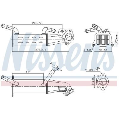 NISSENS 989451 EGR Kühler - Wassergekühlt, Ohne Dichtungen, Peugeot Boxer NISSENS 989451 EGR Kühler - Wassergekühlt, Ohne Dichtungen, Peugeot Boxer