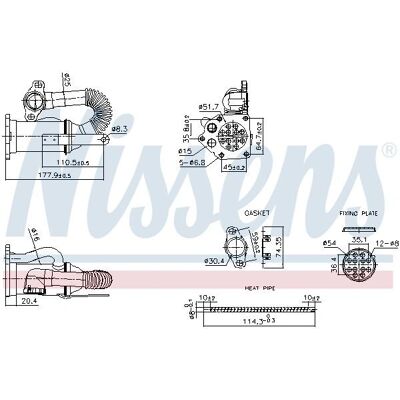 NISSENS 989453 Vann-kjølt EGR-kjøler - Radiator for EGR-ventil NISSENS 989453 Vann-kjølt EGR-kjøler - Radiator for EGR-ventil