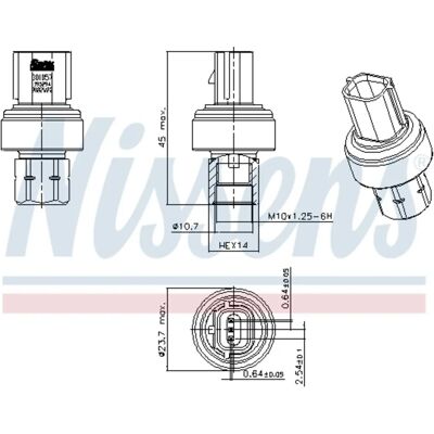 NISSENS 301057 Pressostat - Climatisation pour Ford: Fiesta 6, Kuga 2, Transit V362 - Pressostat NISSENS 301057 Pressostat - Climatisation pour Ford: Fiesta 6, Kuga 2, Transit V362 - Pressostat