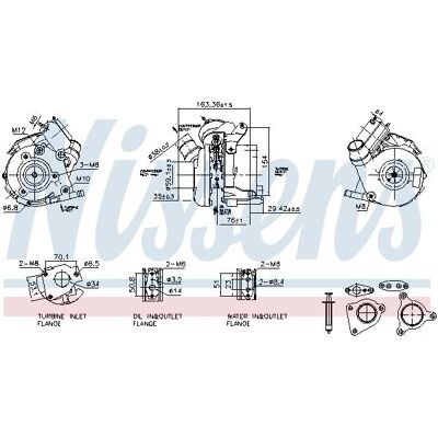 NISSENS 93830 Turbocharger - Water-cooled Exhaust Gas Turbo for Renault & Nissan NISSENS 93830 Turbocharger - Water-cooled Exhaust Gas Turbo for Renault & Nissan