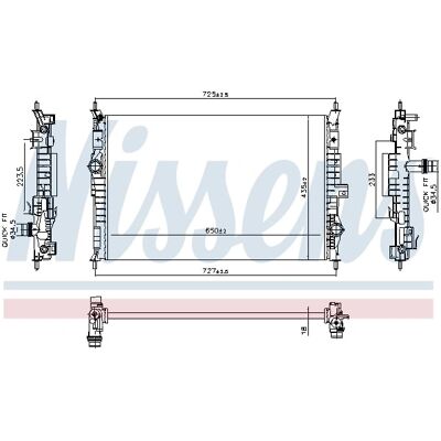NISSENS 607088 Aluminiumkühler für Opel Grandland X - Kühler NISSENS 607088 Aluminiumkühler für Opel Grandland X - Kühler