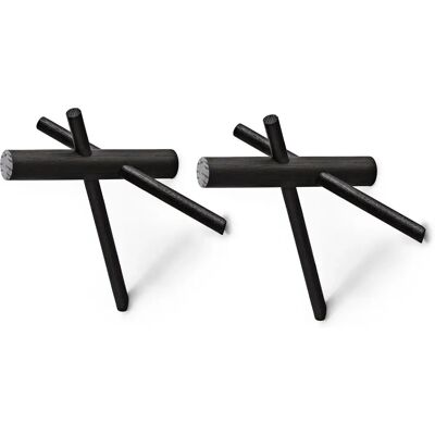 Normann Copenhagen Holz-Garderobenhaken Set - Schwarz - Wandhaken Normann Copenhagen Holz-Garderobenhaken Set - Schwarz - Wandhaken
