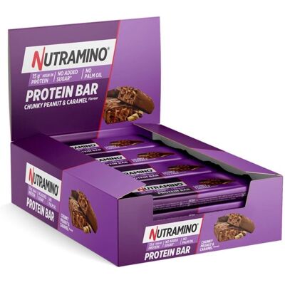 Nutramino Proteinbar - Peanøtt & Karamell - 12x55g Nutramino Proteinbar - Peanøtt & Karamell - 12x55g