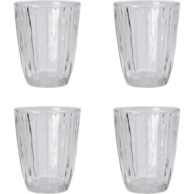 Nicolas Vahé - Set med 4 - Groove vann glass - Klar Nicolas Vahé - Set med 4 - Groove vann glass - Klar