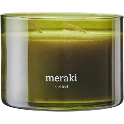 Meraki Oud Leaf Geurkaars - Groen, 3 Wicks - Ontspannende Geur Meraki Oud Leaf Geurkaars - Groen, 3 Wicks - Ontspannende Geur