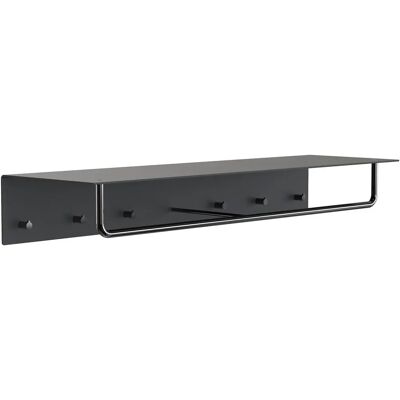 Frost Unu Wandgarderobe - 6 Haken, Schwarz, 100cm Frost Unu Wandgarderobe - 6 Haken, Schwarz, 100cm