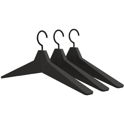 Frost Unu 4 Kleiderbügel Set aus 3 - Schwarz Frost Unu 4 Kleiderbügel Set aus 3 - Schwarz