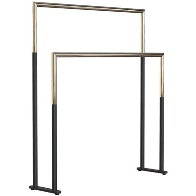 Frost Nova2 Doppel-Handtuchständer - Edelstahl, Schwarz/Gold Frost Nova2 Doppel-Handtuchständer - Edelstahl, Schwarz/Gold