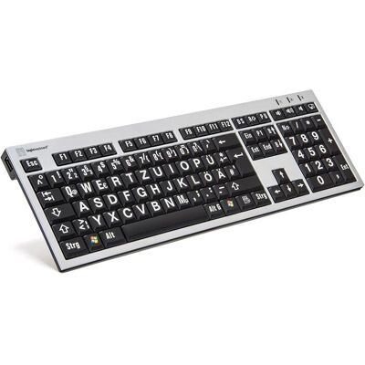 LOGICKEYBOARD XL-Print Noir et Blanc - Clavier - Publicité LOGICKEYBOARD XL-Print Noir et Blanc - Clavier - Publicité