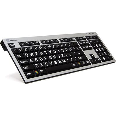 Logickeyboard LKB-LPRNTWB-AJPU Tastiera nera argento francese Logickeyboard LKB-LPRNTWB-AJPU Tastiera nera argento francese