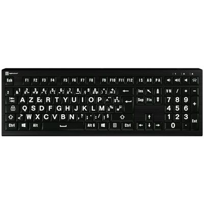 Logickeyboard Lkb-Lpwb-A2pc-Fr Clavier AZERTY français - Taille complète, rétroéclairé, hub USB - Publicité Logickeyboard Lkb-Lpwb-A2pc-Fr Clavier AZERTY français - Taille complète, rétroéclairé, hub USB - Publicité
