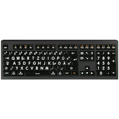 LOGICKEYBOARD XL-Print Astra 2 Weiß auf Schwarz - Tastatur LOGICKEYBOARD XL-Print Astra 2 Weiß auf Schwarz - Tastatur