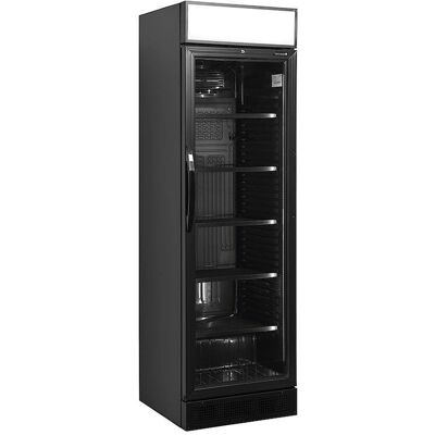 Tefcold Sort Drikkekøleskab - 372L, LED, Justerbare hylder Tefcold Sort Drikkekøleskab - 372L, LED, Justerbare hylder