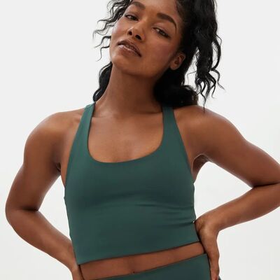 Girlfriend Collective Moss Green Paloma Sports Bra - Supportive & Eco-friendly Girlfriend Collective Moss Green Paloma Sports Bra - Supportive & Eco-friendly