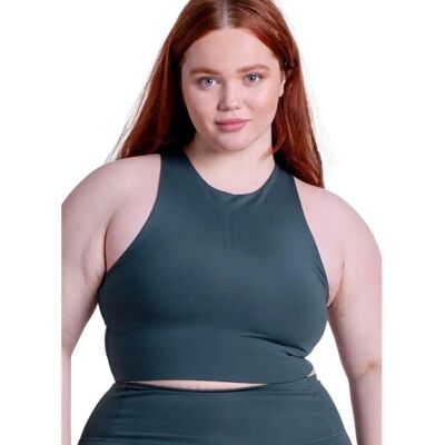 Soutien-Gorge de Sport Dylan de Girlfriend Collective - Vert mousse - Taille XXXL - Support moyen - Publicité Soutien-Gorge de Sport Dylan de Girlfriend Collective - Vert mousse - Taille XXXL - Support moyen - Publicité