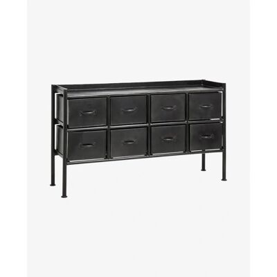 Nordal Portland Eisenschrank mit 8 Schubladen - Schwarz Nordal Portland Eisenschrank mit 8 Schubladen - Schwarz