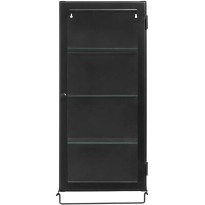 Nordal SIRI Wandschrank - Schwarzes Metall, 3 Glasregale, 30x30x60cm Nordal SIRI Wandschrank - Schwarzes Metall, 3 Glasregale, 30x30x60cm