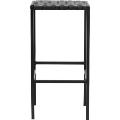 Nordal Schwarzes Leder Geflochten Barhocker - Barhocker Nordal Schwarzes Leder Geflochten Barhocker - Barhocker