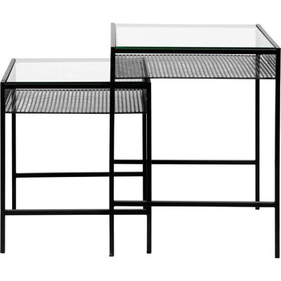 Nordal IRONA Set med 2 Bord - Metall & Glas Nordal IRONA Set med 2 Bord - Metall & Glas