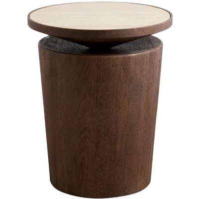 Nordal KWANDO Beistelltisch - Mangoholz & Travertin - Natur Nordal KWANDO Beistelltisch - Mangoholz & Travertin - Natur