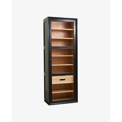 Nordal Viva Holz Vitrine - 210cm - Schwarz/Natur - Vitrine Nordal Viva Holz Vitrine - 210cm - Schwarz/Natur - Vitrine
