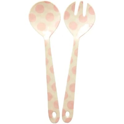 Rice - Melamin salatbestikk med rosa prikker - Salatbestikk Rice - Melamin salatbestikk med rosa prikker - Salatbestikk