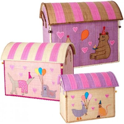 Rice Pink Raffia Aufbewahrungskorb Set mit 3 Stück Rice Pink Raffia Aufbewahrungskorb Set mit 3 Stück