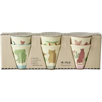 Kopp - 6 stk - Melamin Kids Cup - 160 ml - Sweet Jungle - Rice - One Size Kopp - 6 stk - Melamin Kids Cup - 160 ml - Sweet Jungle - Rice - One Size