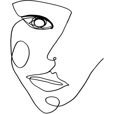 Malerifabrikken Face Line 2 Hvid Plakat - 30X40 Malerifabrikken Face Line 2 Hvid Plakat - 30X40