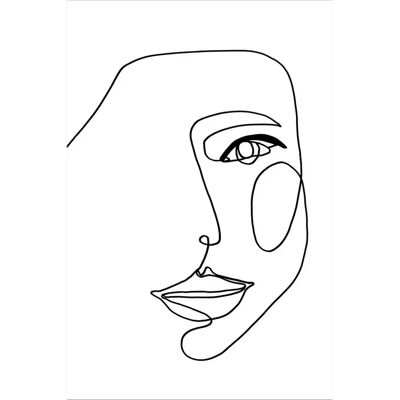 Malerifabrikken Face Line 1 Hvid Plakat - 70X100 Malerifabrikken Face Line 1 Hvid Plakat - 70X100