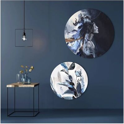 Malerifabrikken Blå Blader Veggkunst - 70X70 - Flytende MDF Malerifabrikken Blå Blader Veggkunst - 70X70 - Flytende MDF
