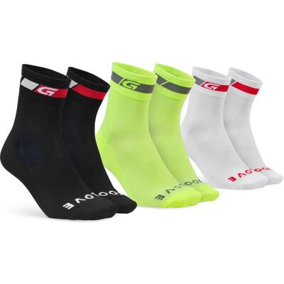 GripGrab Tricolore Regular Cut 3PACK - Chaussettes - Publicité GripGrab Tricolore Regular Cut 3PACK - Chaussettes - Publicité