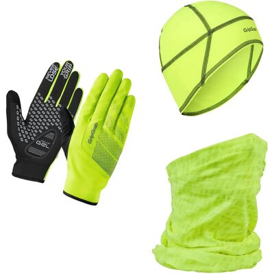 GripGrab Hi-Vis Cycling Essentials Kit - S Yellow - Gloves GripGrab Hi-Vis Cycling Essentials Kit - S Yellow - Gloves