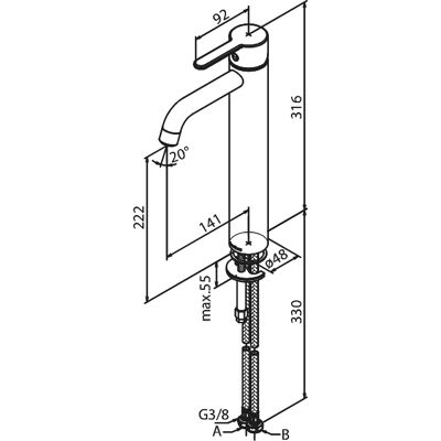 Damixa Silhouet Wasserhahn - Gebürstete Messing - 6L/Min, Keramik, Skandinavisches Design Damixa Silhouet Wasserhahn - Gebürstete Messing - 6L/Min, Keramik, Skandinavisches Design