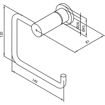 Damixa Silhouet Toilettenpapierhalter - Wandmontiert, Gebürstet Kupfer - WC-Rollenhalter Damixa Silhouet Toilettenpapierhalter - Wandmontiert, Gebürstet Kupfer - WC-Rollenhalter