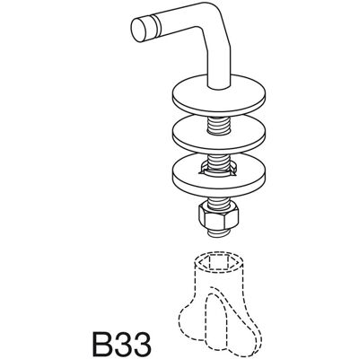 Pressalit B33P999 Vast Scharnier - Toiletzitting Accessoires Pressalit B33P999 Vast Scharnier - Toiletzitting Accessoires
