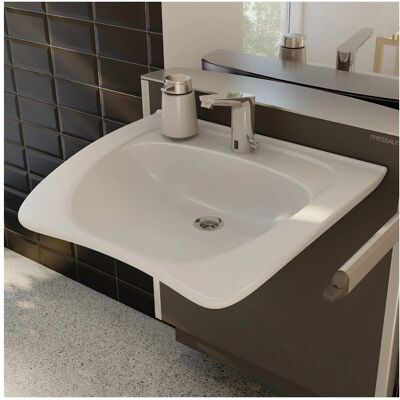 Pressalit Care R2053000 - Wastafel - 60cm, Met Kraangat Pressalit Care R2053000 - Wastafel - 60cm, Met Kraangat