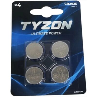 TYZON CR2025 220 mAh - 4er Pack - Batterie TYZON CR2025 220 mAh - 4er Pack - Batterie