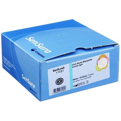 Coloplast - SENSURA Click Basisp.konvex light - RR60 15-43mm - 5 St - Stomaversorgung Coloplast - SENSURA Click Basisp.konvex light - RR60 15-43mm - 5 St - Stomaversorgung